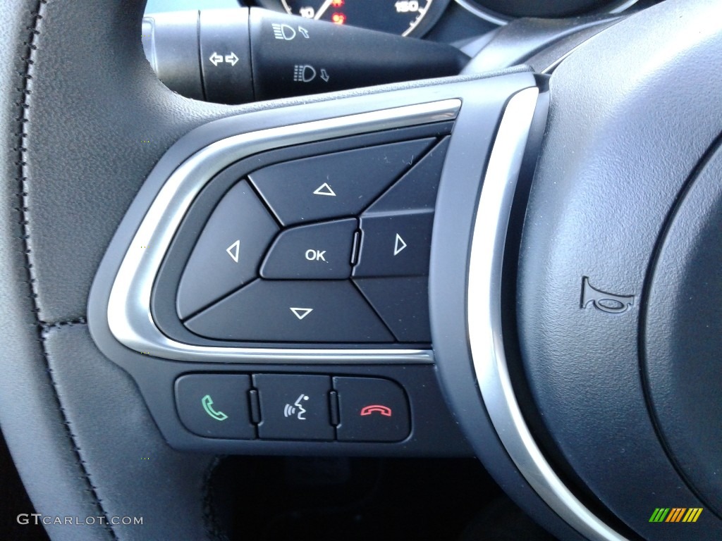 2019 Fiat 500X Blue Sky Edition AWD Black/Blue Steering Wheel Photo #135756860