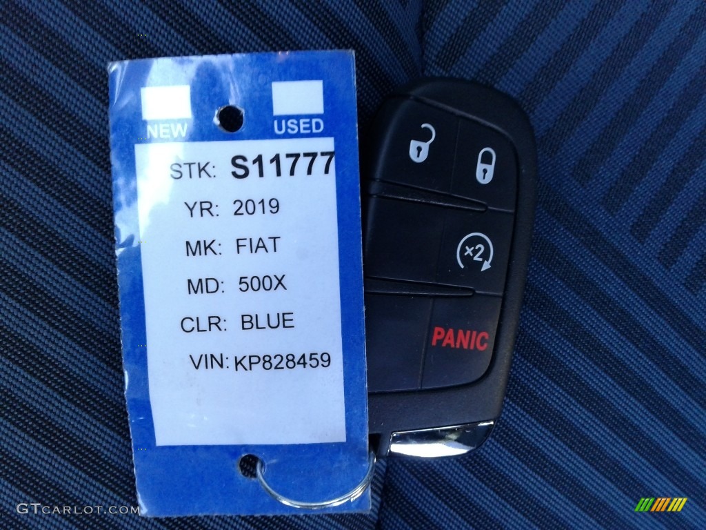 2019 500X Blue Sky Edition AWD - Blue Sky Metallic / Black/Blue photo #30