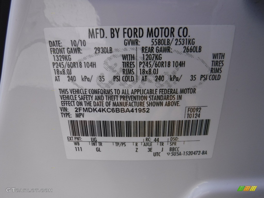 2011 Edge Limited AWD - White Platinum Tri-Coat / Medium Light Stone photo #31