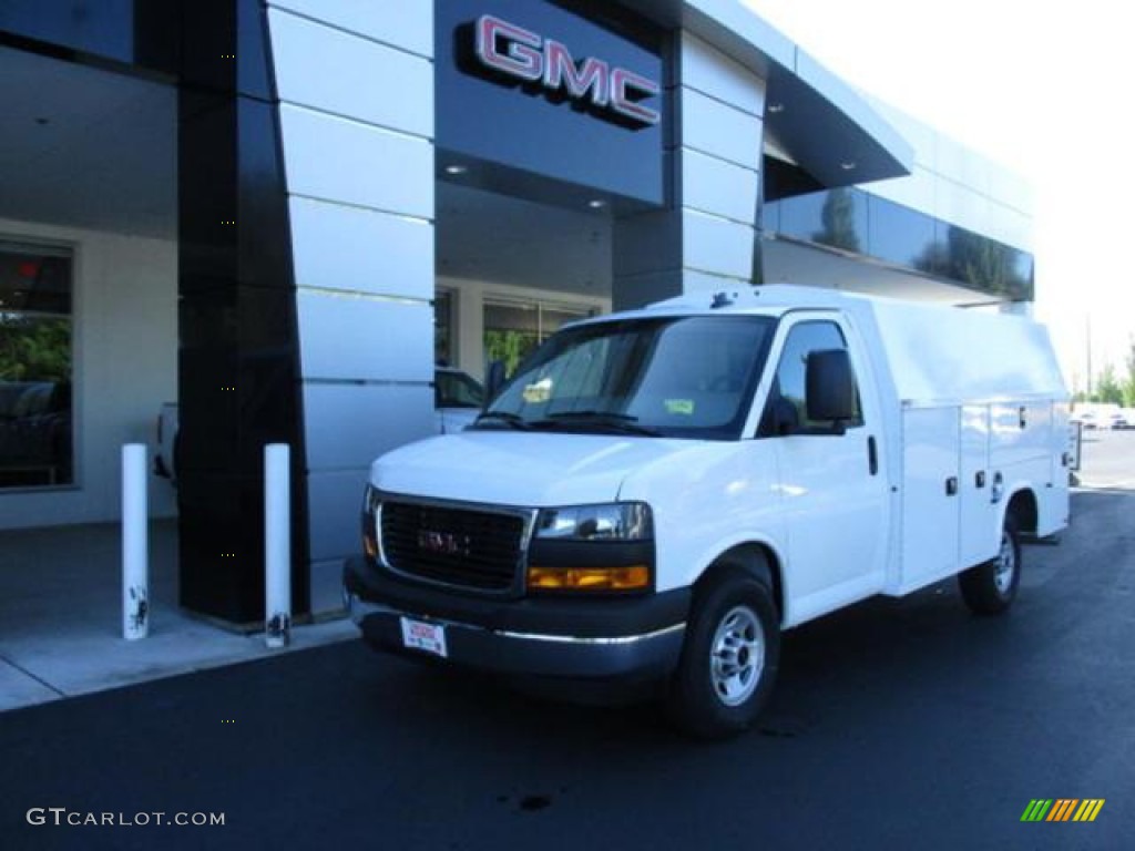 2019 Savana Cutaway 3500 Commercial Service Truck - Summit White / Medium Pewter photo #1