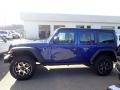 2020 Ocean Blue Metallic Jeep Wrangler Unlimited Rubicon 4x4  photo #2