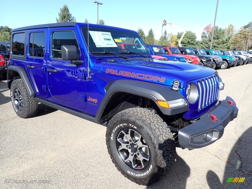 Ocean Blue Metallic 2020 Jeep Wrangler Unlimited Rubicon 4x4 Exterior Photo #135775442