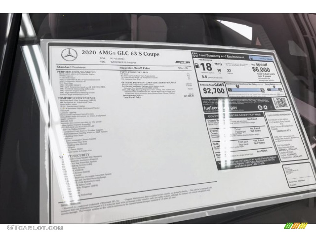2020 Mercedes-Benz GLC AMG 63 S 4Matic Coupe Window Sticker Photos