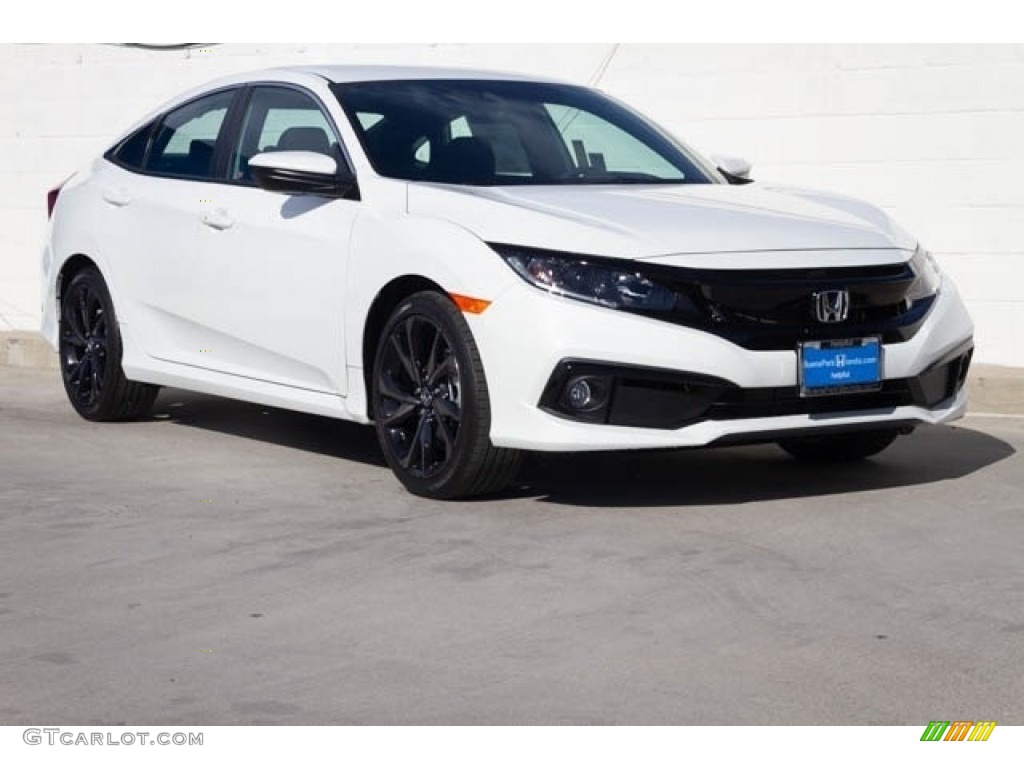 2019 Platinum White Pearl Honda Civic Sport Sedan 135780644 GTCarLot