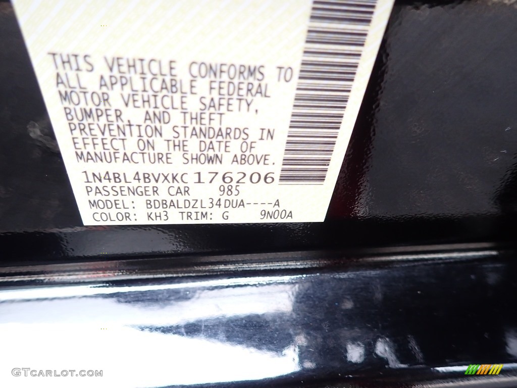 2019 Nissan Altima S Color Code Photos