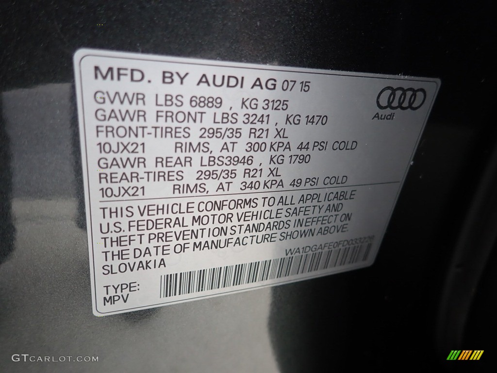 2015 Q7 3.0 Prestige quattro - Graphite Gray Metallic / Black photo #23