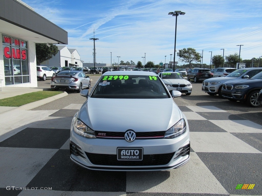 2019 Golf GTI S - White Silver Metallic / Titan Black/Clark Plaid photo #2