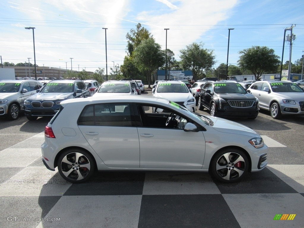 2019 Golf GTI S - White Silver Metallic / Titan Black/Clark Plaid photo #3