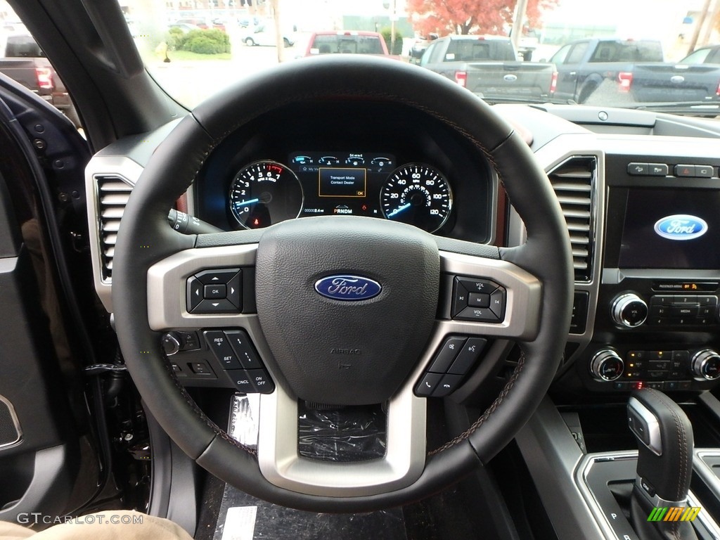 2020 Ford F150 Platinum SuperCrew 4x4 Black Steering Wheel Photo #135787142