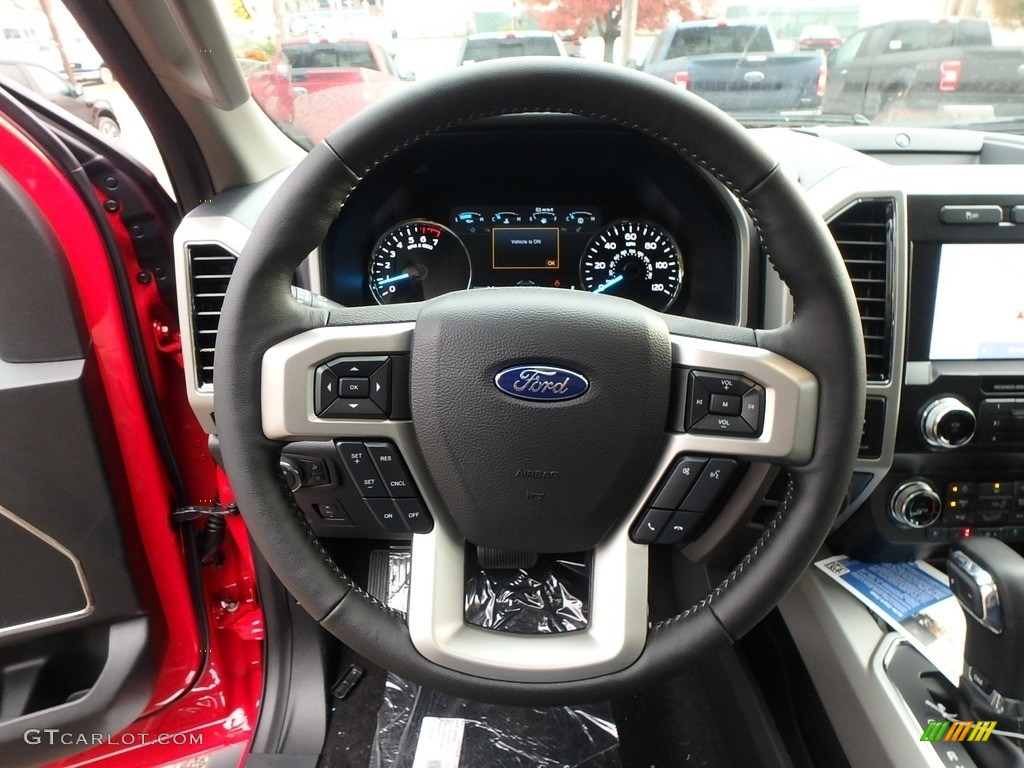2020 Ford F150 Lariat SuperCrew 4x4 Black Steering Wheel Photo #135787694