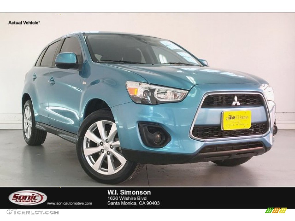 2014 Outlander Sport ES - Laguna Blue Metallic / Black photo #1