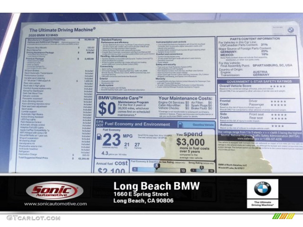 2020 X3 M40i - Phytonic Blue Metallic / Black photo #10