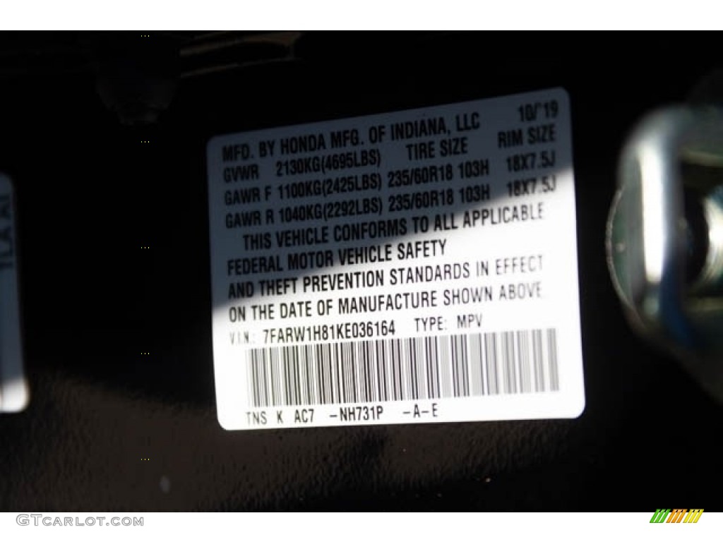 2019 CR-V EX-L - Crystal Black Pearl / Black photo #28