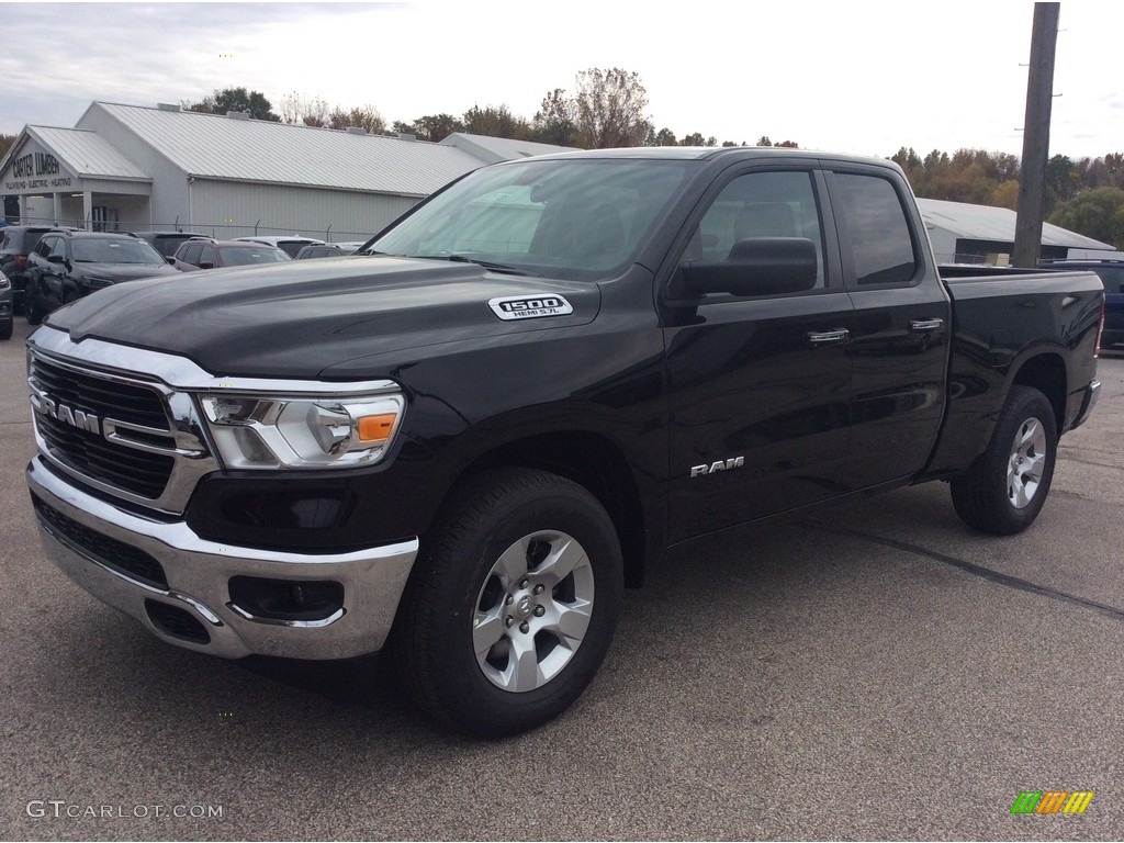 2020 1500 Big Horn Quad Cab 4x4 - Diamond Black Crystal Pearl / Black/Diesel Gray photo #5