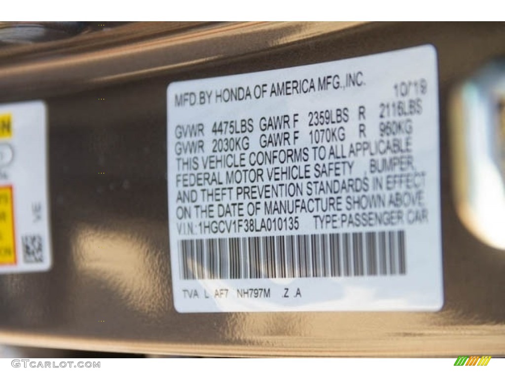 2020 Accord Color Code NH797M for Modern Steel Metallic Photo #135798587