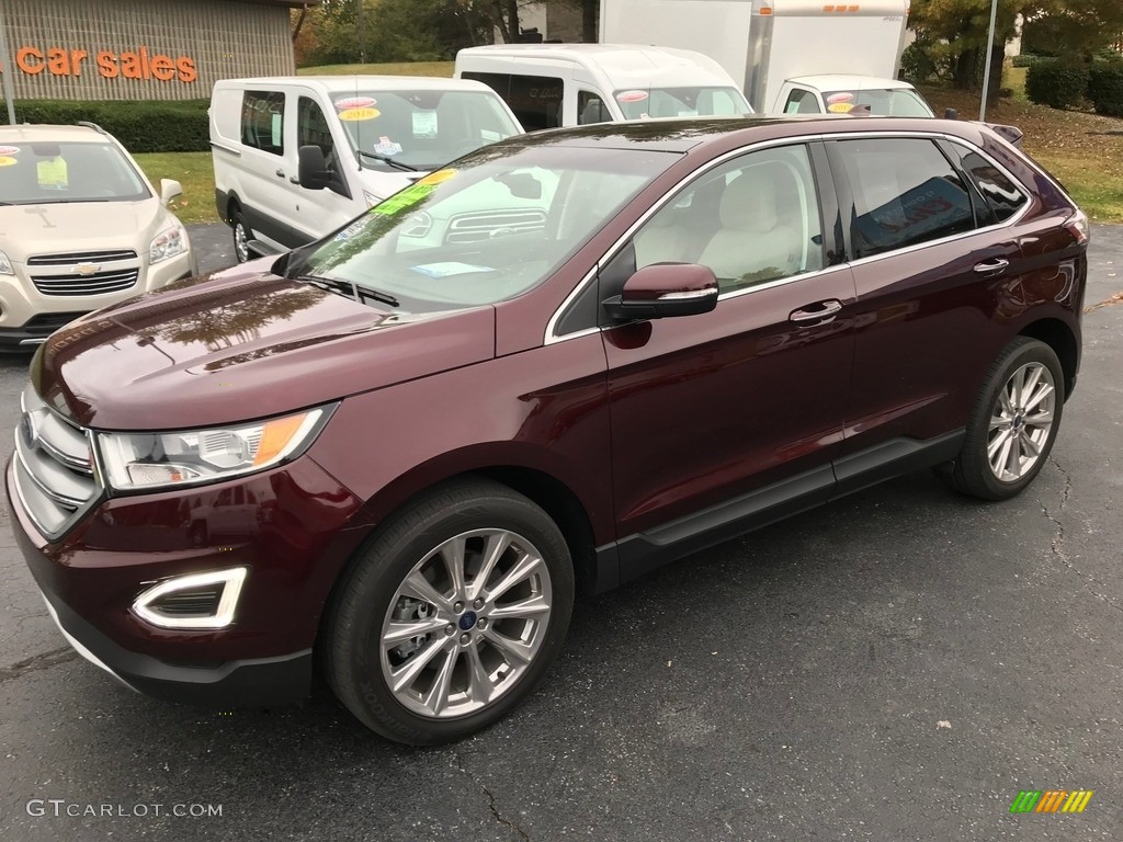 2017 Edge Titanium AWD - Ruby Red Metallic / Ceramic photo #2