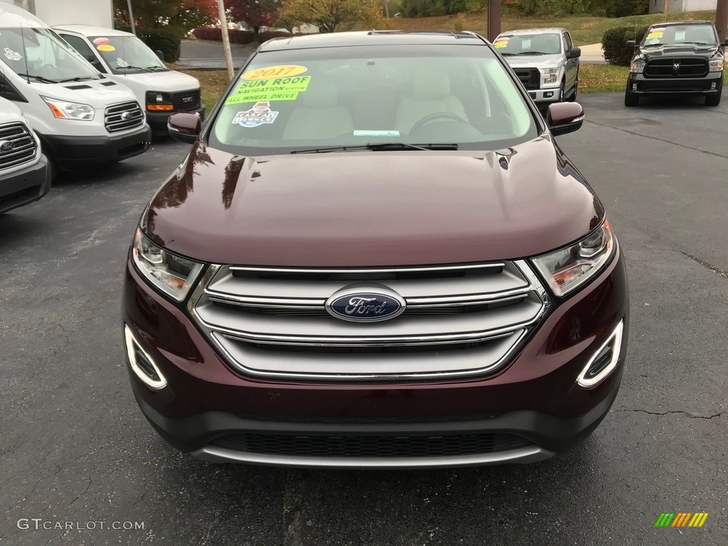 2017 Edge Titanium AWD - Ruby Red Metallic / Ceramic photo #3