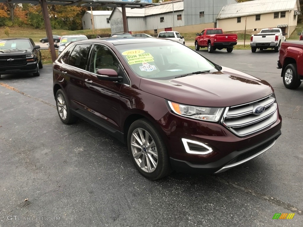 2017 Edge Titanium AWD - Ruby Red Metallic / Ceramic photo #4
