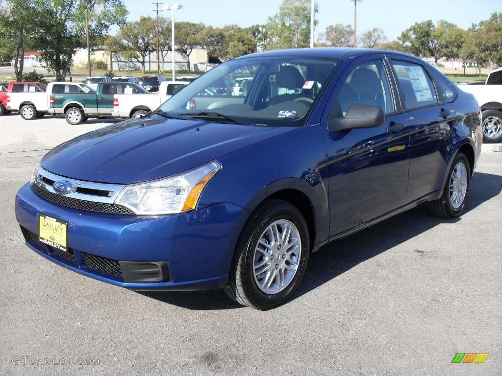 2009 Focus SE Sedan - Vista Blue Metallic / Medium Stone photo #1