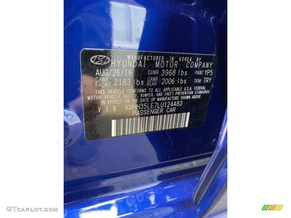 2020 Hyundai Elantra GT Standard Elantra GT Model Color Code Photos