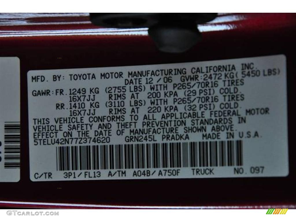 2007 Tacoma V6 TRD Double Cab 4x4 - Impulse Red Pearl / Graphite Gray photo #9