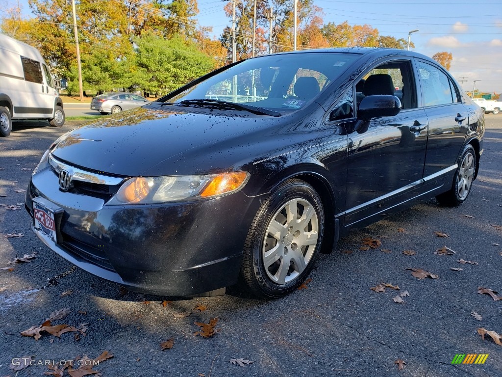 2008 Civic LX Sedan - Nighthawk Black Pearl / Ivory photo #9