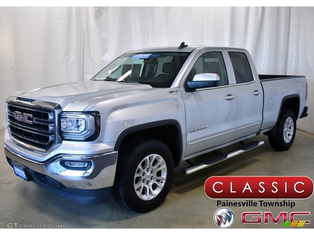 2017 Sierra 1500 SLE Double Cab 4WD - Quicksilver Metallic / Jet Black photo #1