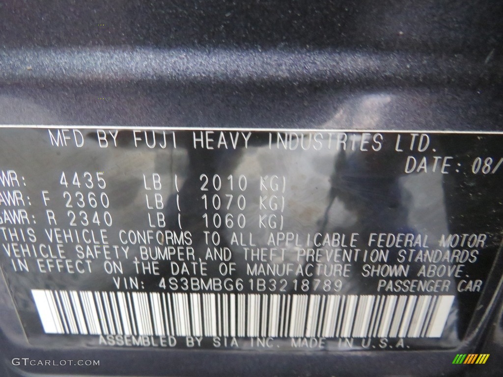 2011 Legacy 2.5i Premium - Graphite Gray Metallic / Off-Black photo #39