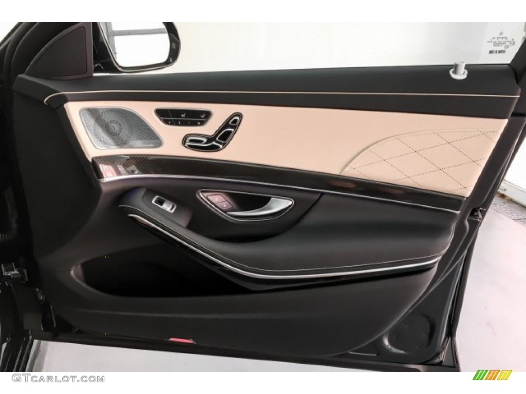 2019 Mercedes-Benz S AMG 63 4Matic Sedan Porcelain/Black Door Panel Photo #135825874