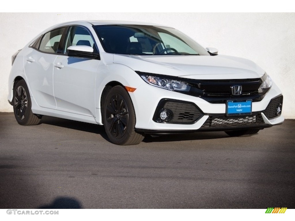 2020 Civic EX Hatchback - Platinum White Pearl / Black photo #1