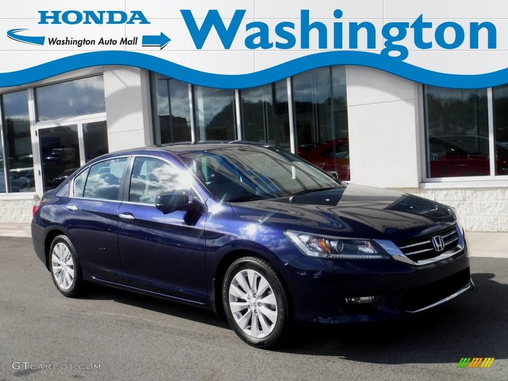 2014 Accord EX Sedan - Obsidian Blue Pearl / Gray photo #1