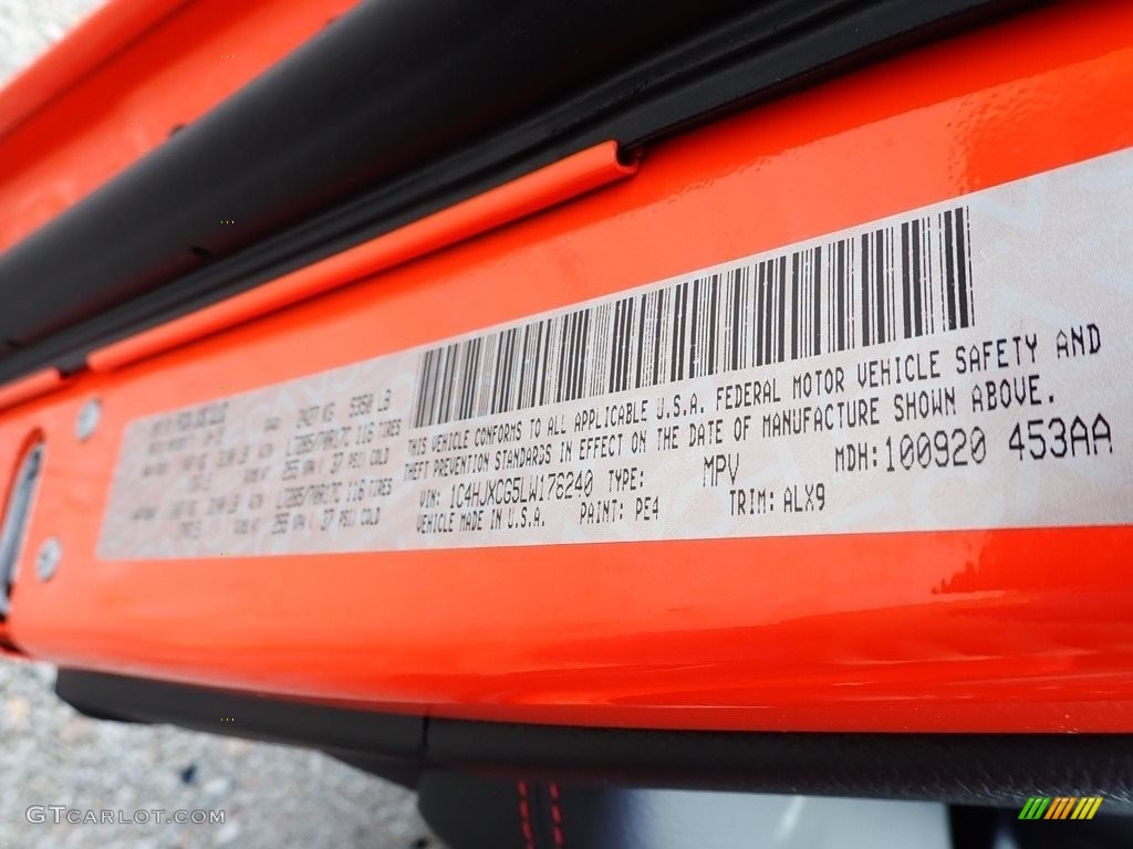 2020 Wrangler Color Code PE4 for Punkn Metallic Photo #135847316