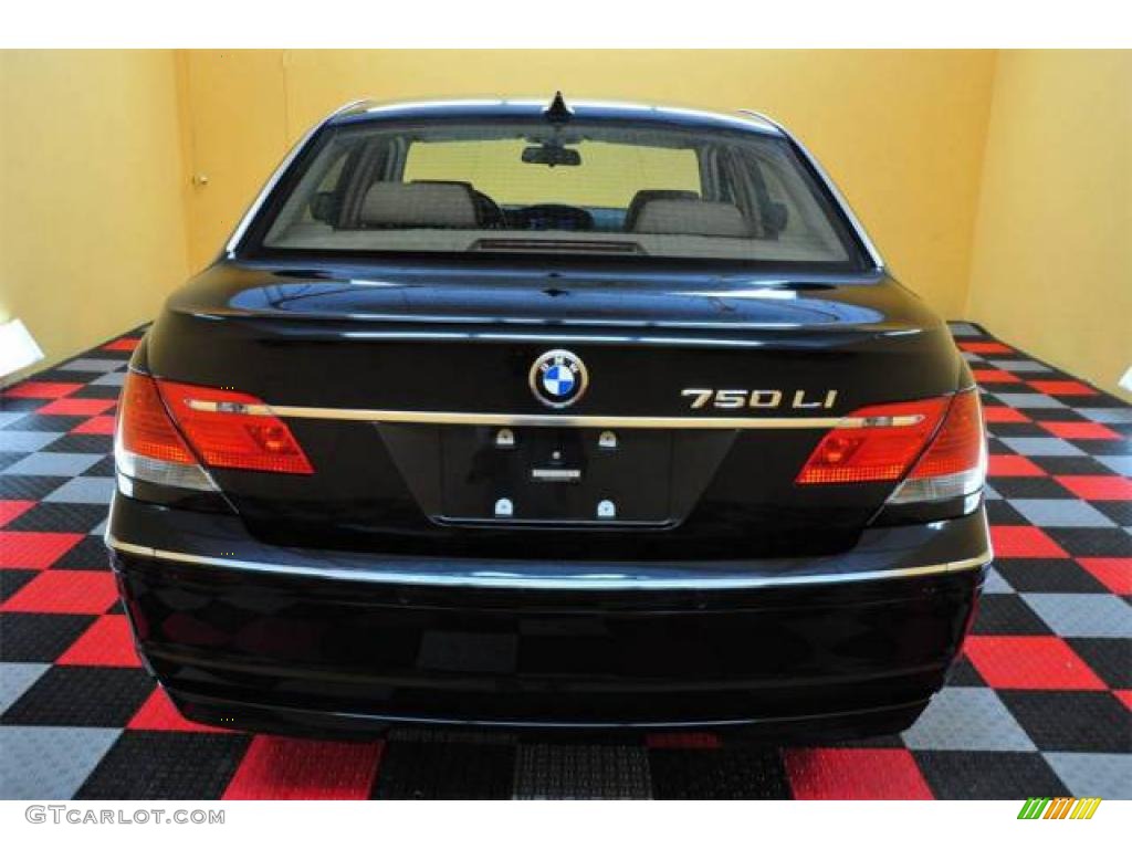 2006 7 Series 750Li Sedan - Black Sapphire Metallic / Dark Beige/Beige III photo #5