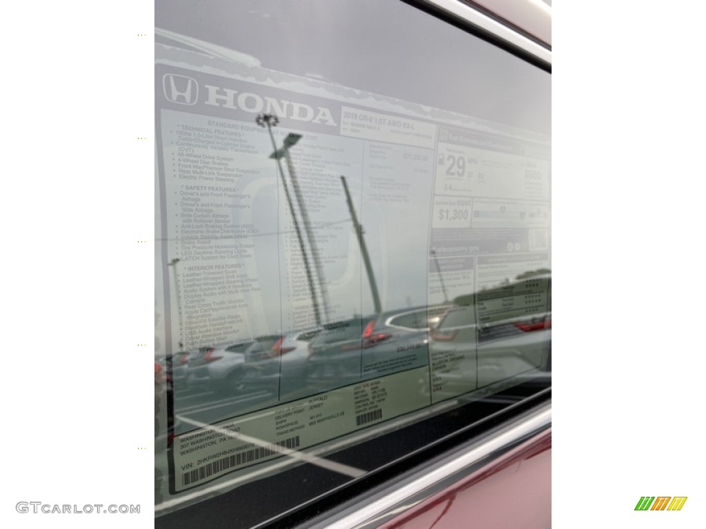 2019 CR-V EX-L AWD - Basque Red Pearl II / Gray photo #15