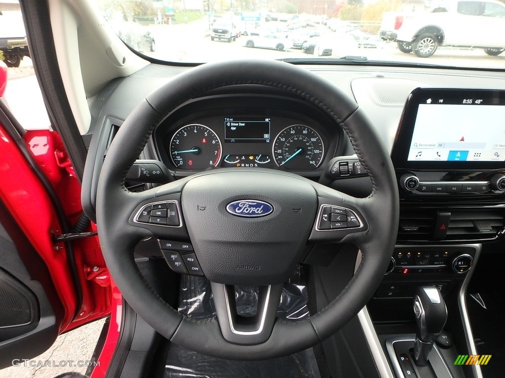 2019 Ford EcoSport Titanium 4WD Ebony Black Steering Wheel Photo #135855093