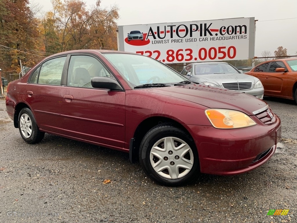 2003 Civic LX Sedan - Satin Silver Metallic / Ivory photo #1