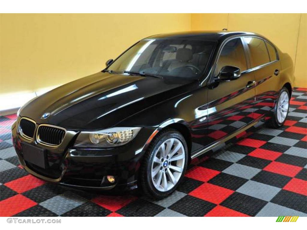 2009 3 Series 328xi Sedan - Black Sapphire Metallic / Beige photo #3