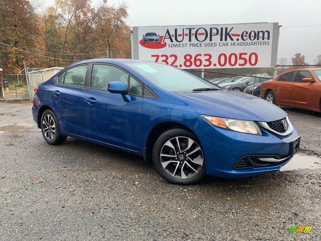 2013 Civic EX Sedan - Dyno Blue Pearl / Black photo #1