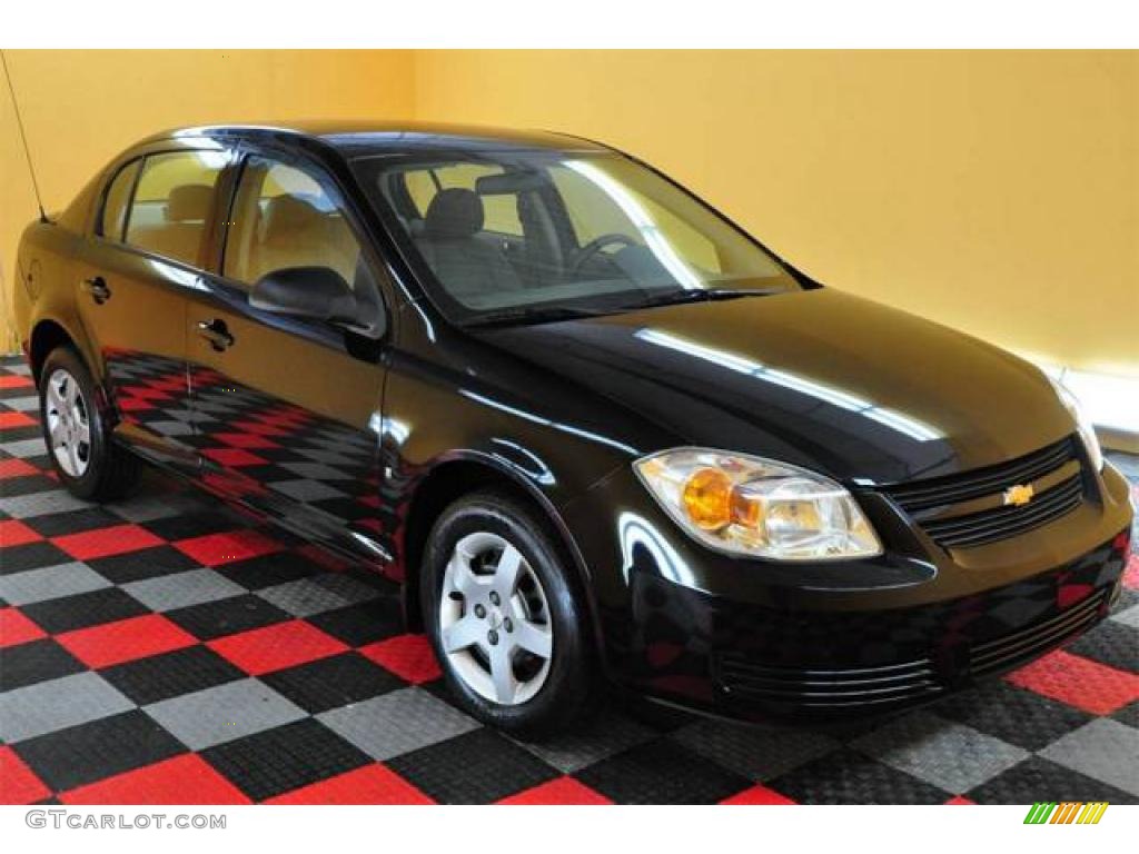 2007 Cobalt LS Sedan - Black / Gray photo #1