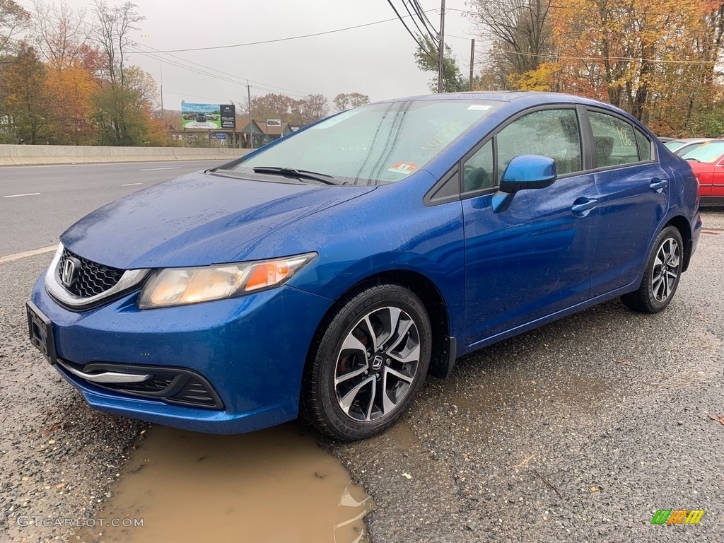 2013 Civic EX Sedan - Dyno Blue Pearl / Black photo #7