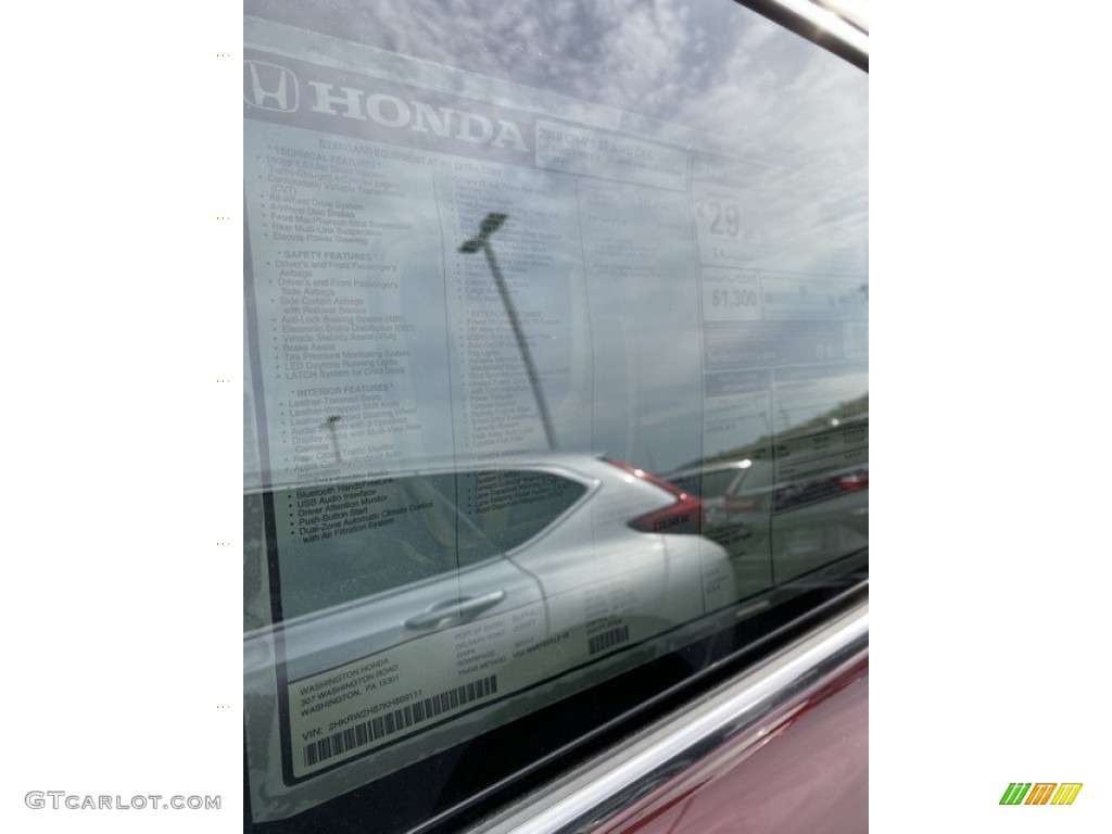 2019 CR-V EX-L AWD - Basque Red Pearl II / Gray photo #15