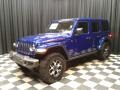 2020 Ocean Blue Metallic Jeep Wrangler Unlimited Rubicon 4x4  photo #2