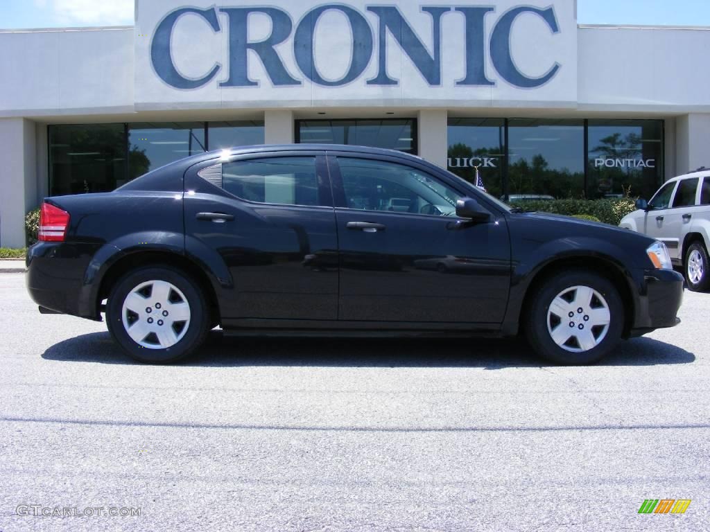 2008 Avenger SE - Brilliant Black Crystal Pearl / Dark Slate Gray/Light Slate Gray photo #1