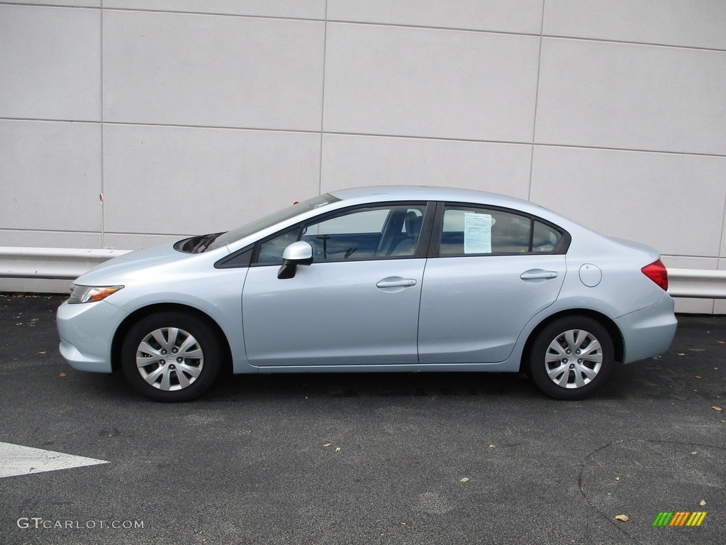 2012 Civic LX Sedan - Cool Mist Metallic / Beige photo #2