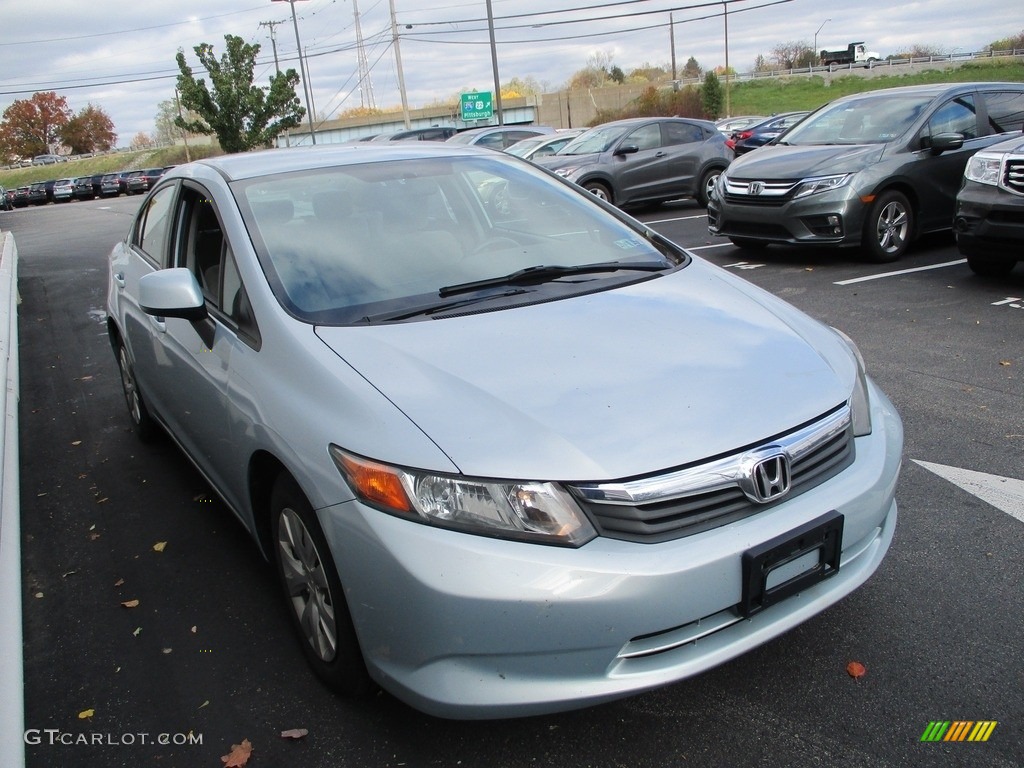 2012 Civic LX Sedan - Cool Mist Metallic / Beige photo #7