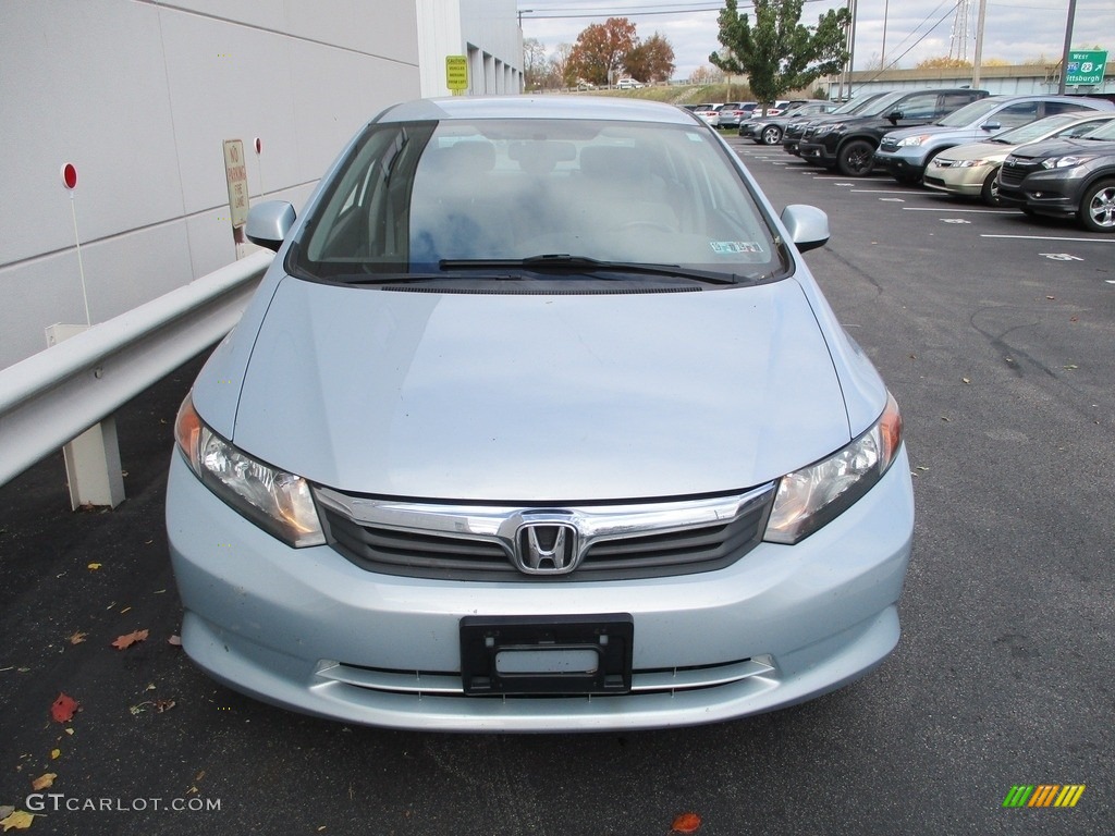 2012 Civic LX Sedan - Cool Mist Metallic / Beige photo #8
