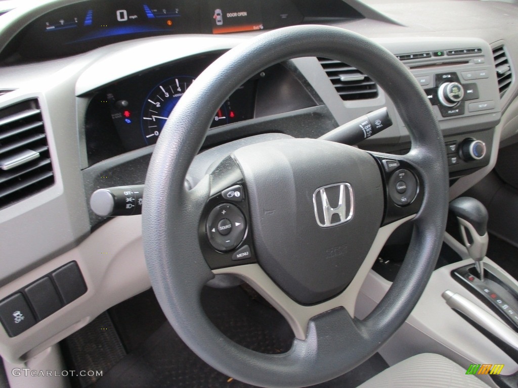 2012 Civic LX Sedan - Cool Mist Metallic / Beige photo #13