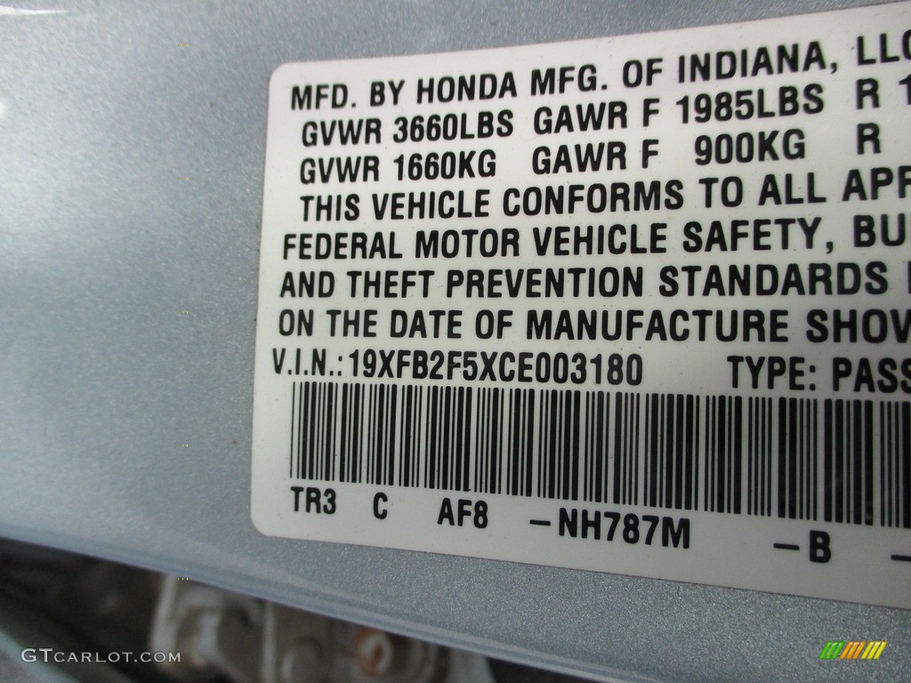 2012 Civic LX Sedan - Cool Mist Metallic / Beige photo #19