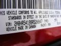 PRH: Inferno Red Crystal Pearl 2009 Chrysler Town & Country Touring Color Code