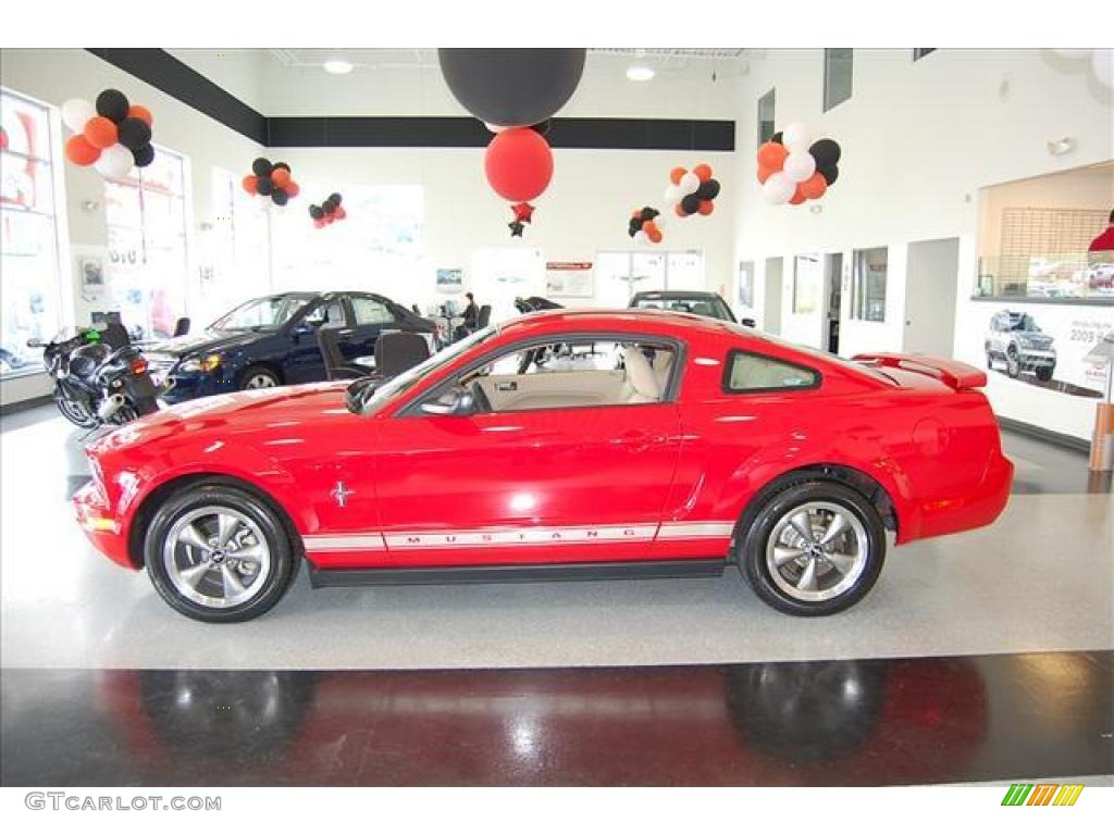 2006 Mustang V6 Premium Coupe - Torch Red / Light Parchment photo #5